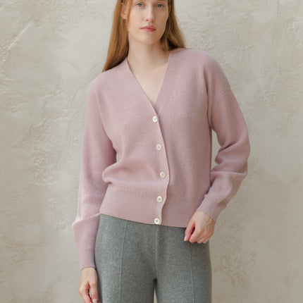 Cashmere Mix Ribbed Cardigan
