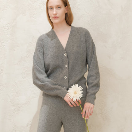 Cashmere Mix Ribbed Cardigan