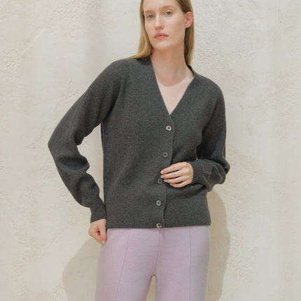 Cashmere Mix Ribbed Cardigan