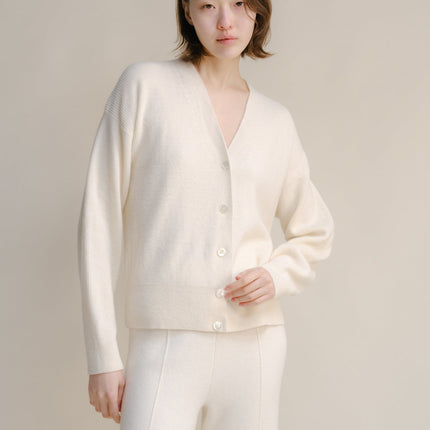 Cashmere Mix Ribbed Cardigan