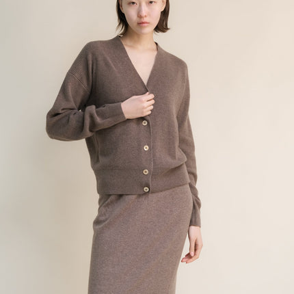 Cashmere Mix Ribbed Cardigan