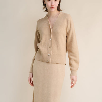 Cashmere Mix Ribbed Cardigan