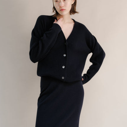 Cashmere Mix Ribbed Cardigan