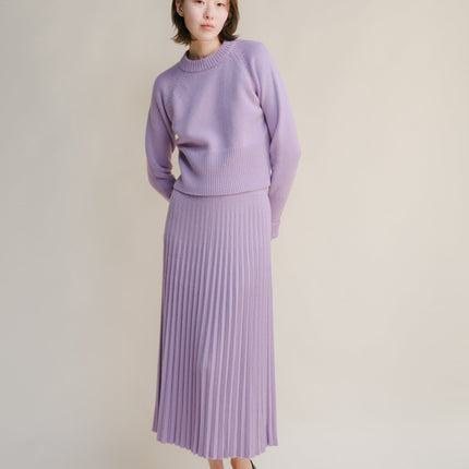 Cashmere Mix Roll - Up Cuff Crewneck Sweater