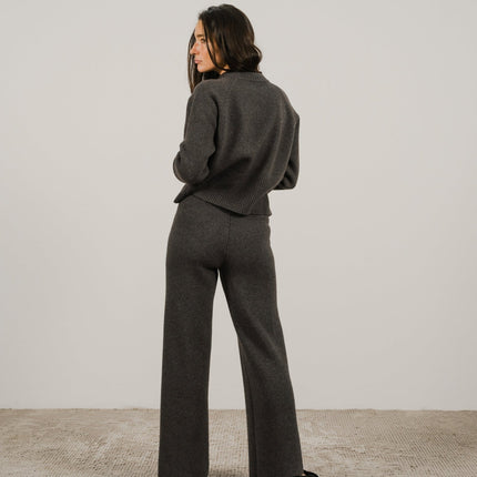 Cashmere Mix Roll - Up Cuff Crewneck Sweater