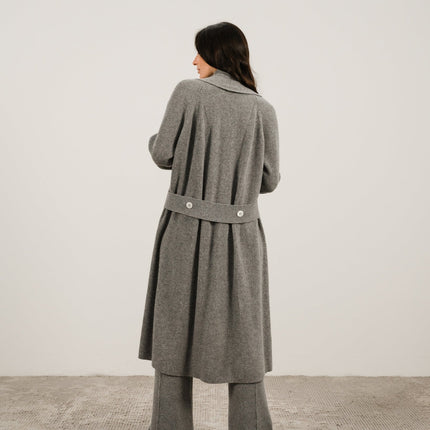 Cashmere Mix Shawl - Collar Maxi Cardigan