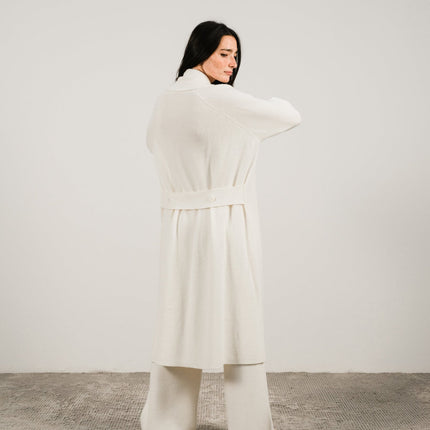 Cashmere Mix Shawl - Collar Maxi Cardigan