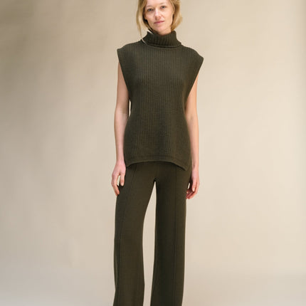 Cashmere Mix Sleeveless Turtle Neck Tunic