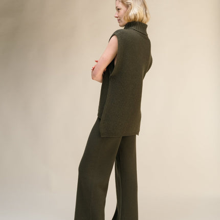 Cashmere Mix Sleeveless Turtle Neck Tunic