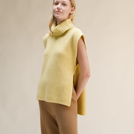 Cashmere Mix Sleeveless Turtle Neck Tunic