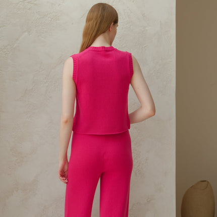 Cashmere Mix Sleeveless V - neck Top