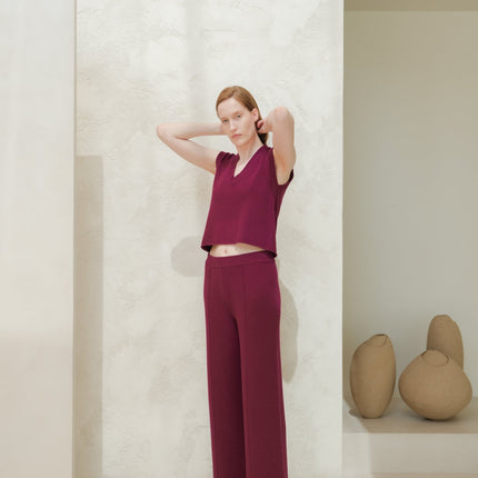 Cashmere Mix Sleeveless V - neck Top