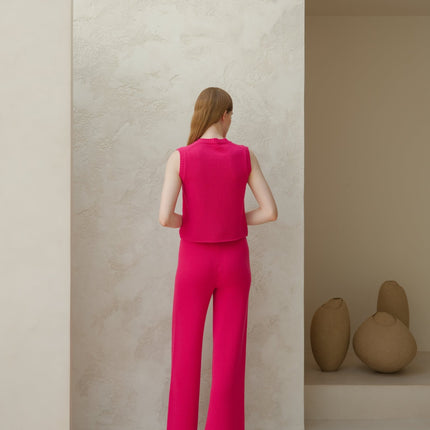 Cashmere Mix Sleeveless V - neck Top