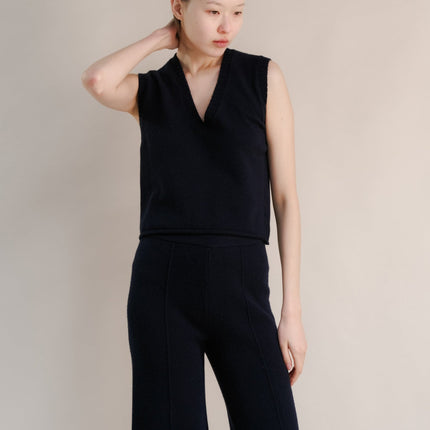 Cashmere Mix Sleeveless V - neck Top