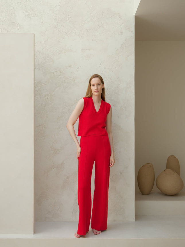 Cashmere Mix Sleeveless V - neck Top