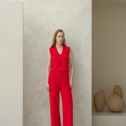 Cashmere Mix Sleeveless V - neck Top