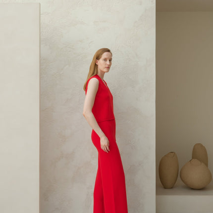 Cashmere Mix Sleeveless V - neck Top