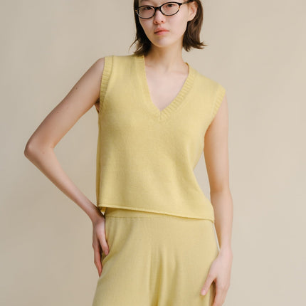 Cashmere Mix Sleeveless V - neck Top