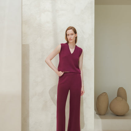 Cashmere Mix Sleeveless V - neck Top