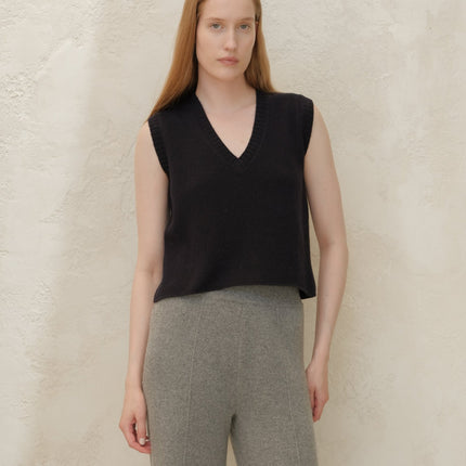 Cashmere Mix Sleeveless V - neck Top