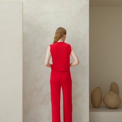 Cashmere Mix Sleeveless V - neck Top