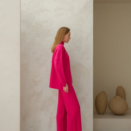 Cashmere Mix Solid Maxi Turtleneck Sweater