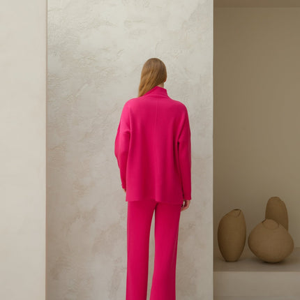 Cashmere Mix Solid Maxi Turtleneck Sweater