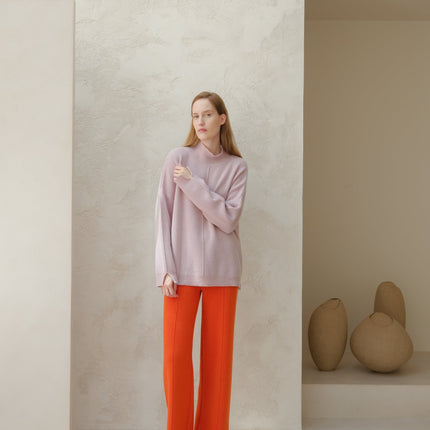 Cashmere Mix Solid Maxi Turtleneck Sweater