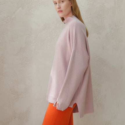 Cashmere Mix Solid Maxi Turtleneck Sweater