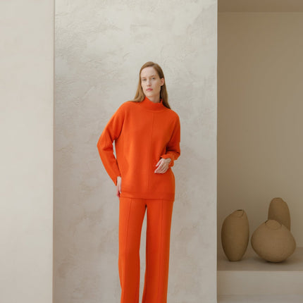 Cashmere Mix Solid Maxi Turtleneck Sweater