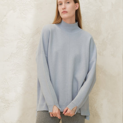Cashmere Mix Solid Maxi Turtleneck Sweater