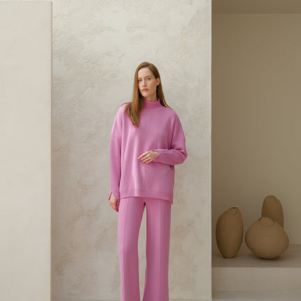 Cashmere Mix Solid Maxi Turtleneck Sweater