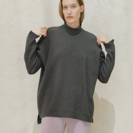 Cashmere Mix Solid Maxi Turtleneck Sweater