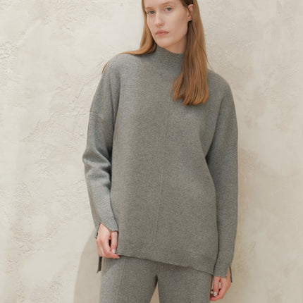 Cashmere Mix Solid Maxi Turtleneck Sweater