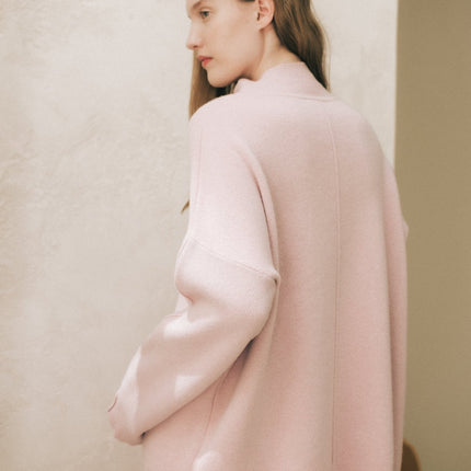 Cashmere Mix Solid Maxi Turtleneck Sweater