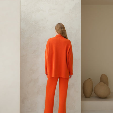 Cashmere Mix Solid Maxi Turtleneck Sweater