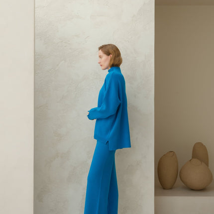 Cashmere Mix Solid Maxi Turtleneck Sweater