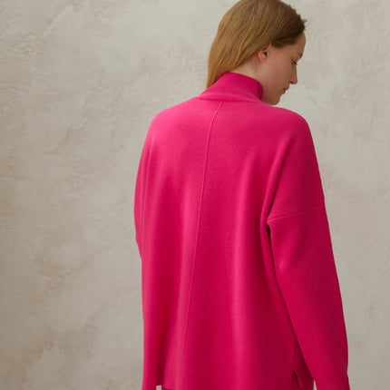 Cashmere Mix Solid Maxi Turtleneck Sweater