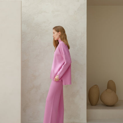 Cashmere Mix Solid Maxi Turtleneck Sweater