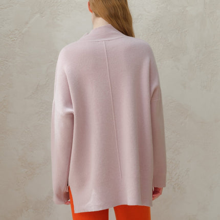 Cashmere Mix Solid Maxi Turtleneck Sweater