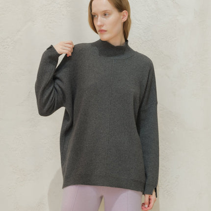 Cashmere Mix Solid Maxi Turtleneck Sweater