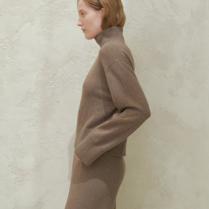 Cashmere Mix Turtleneck Sweater