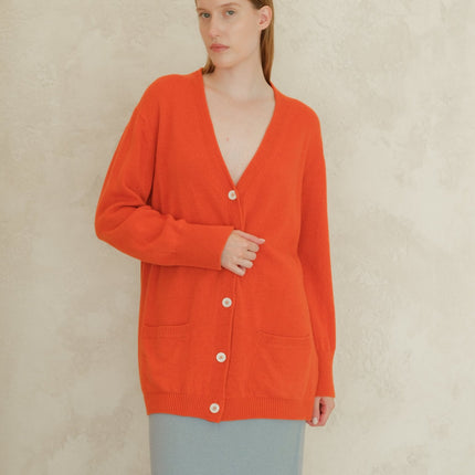 Cashmere Mix V Neck Maxi Cardigan
