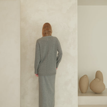 Cashmere Mix V Neck Maxi Cardigan