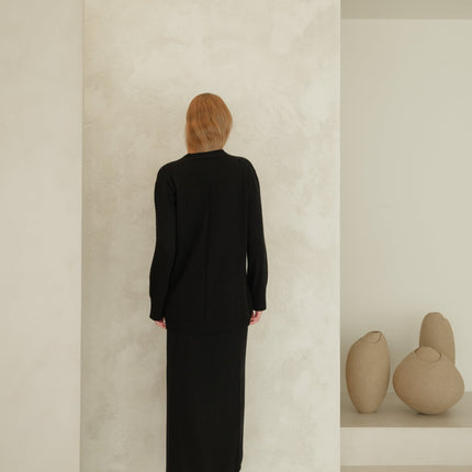 Cashmere Mix V Neck Maxi Cardigan