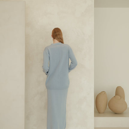 Cashmere Mix V Neck Maxi Cardigan