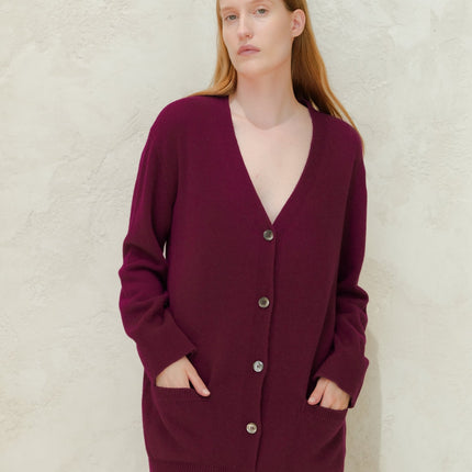 Cashmere Mix V Neck Maxi Cardigan