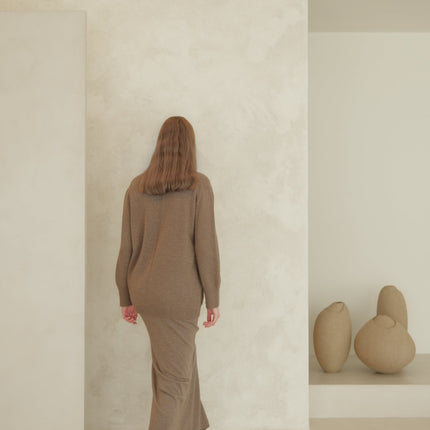 Cashmere Mix V Neck Maxi Cardigan