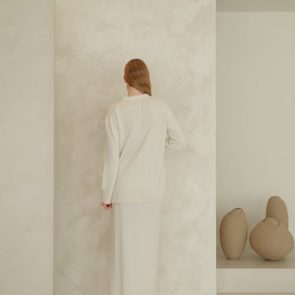 Cashmere Mix V Neck Maxi Cardigan