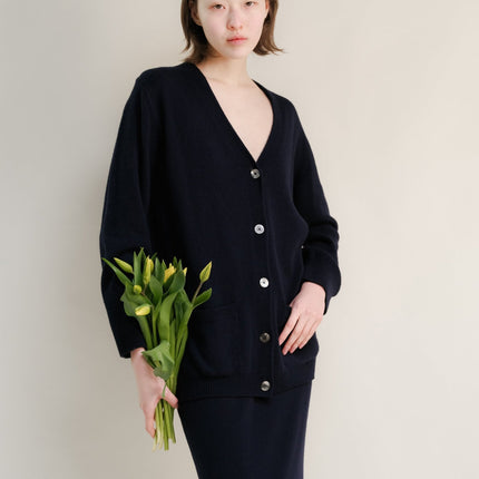 Cashmere Mix V Neck Maxi Cardigan